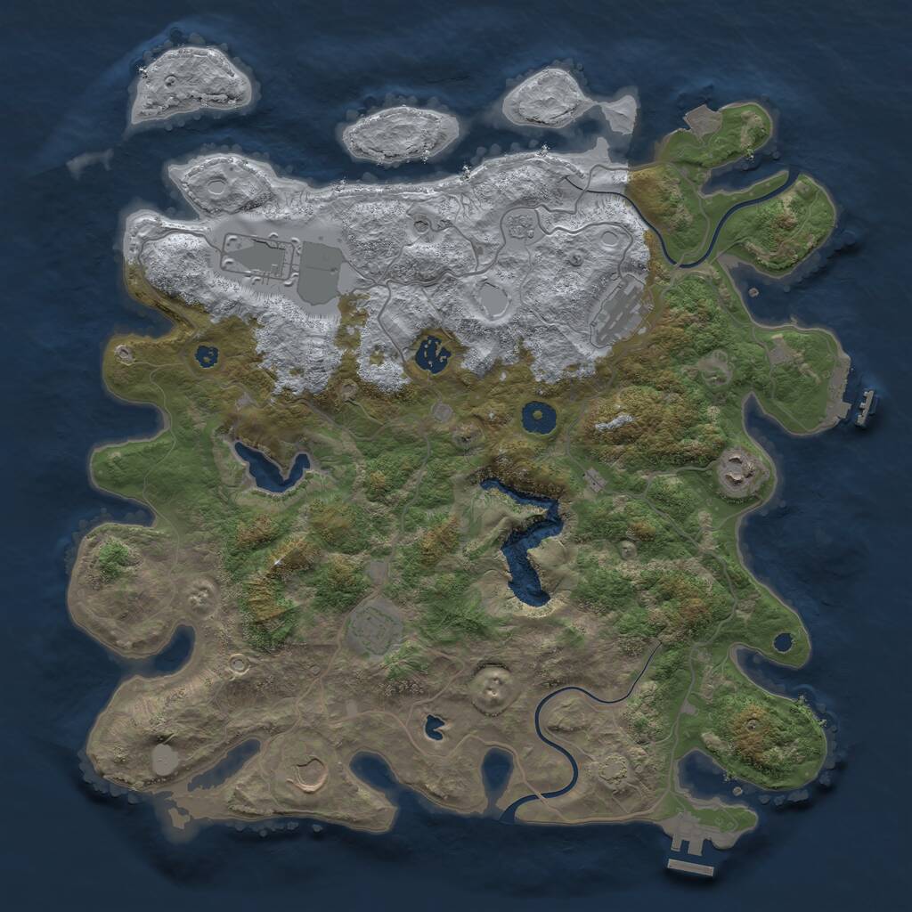 Rust Map: Procedural Map, Size: 4000, Seed: 694301638, 12 Monuments