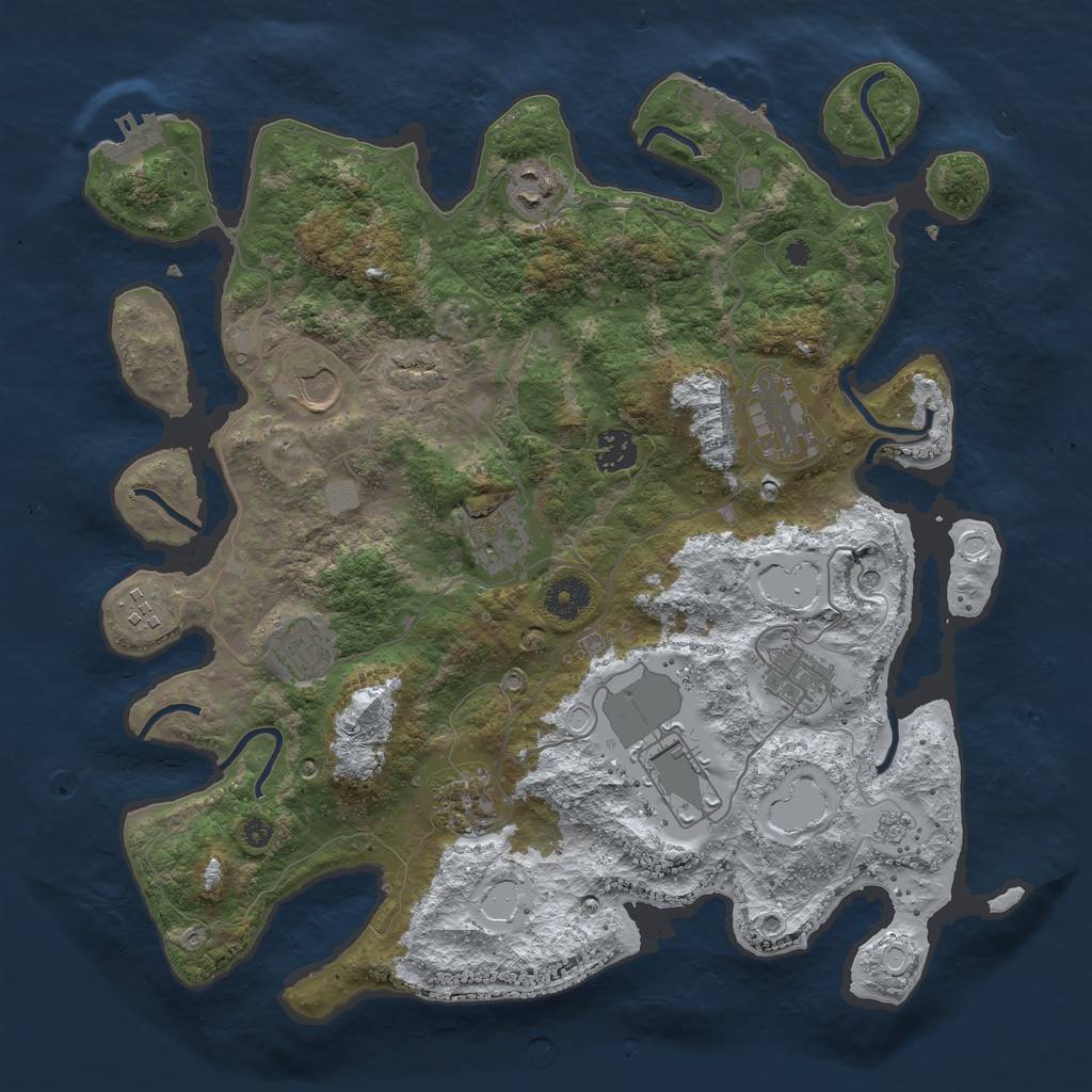 Rust Map: Procedural Map, Size: 3750, Seed: 440882520, 19 Monuments