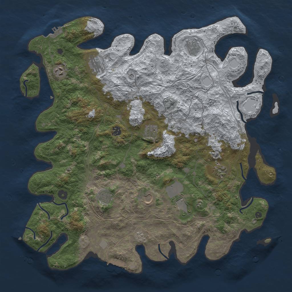 Rust Map: Procedural Map, Size: 4500, Seed: 287031914, 19 Monuments