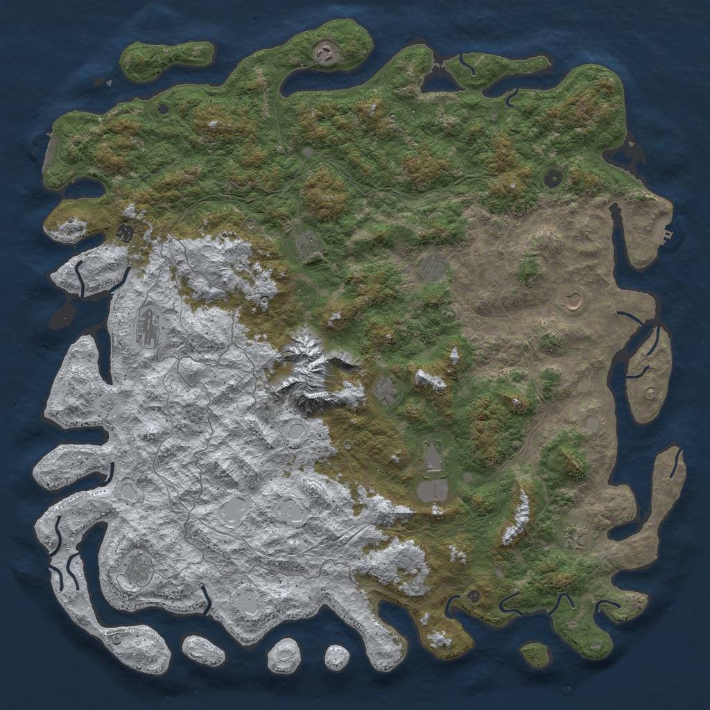 Rust Map: Procedural Map, Size: 6000, Seed: 420696, 20 Monuments