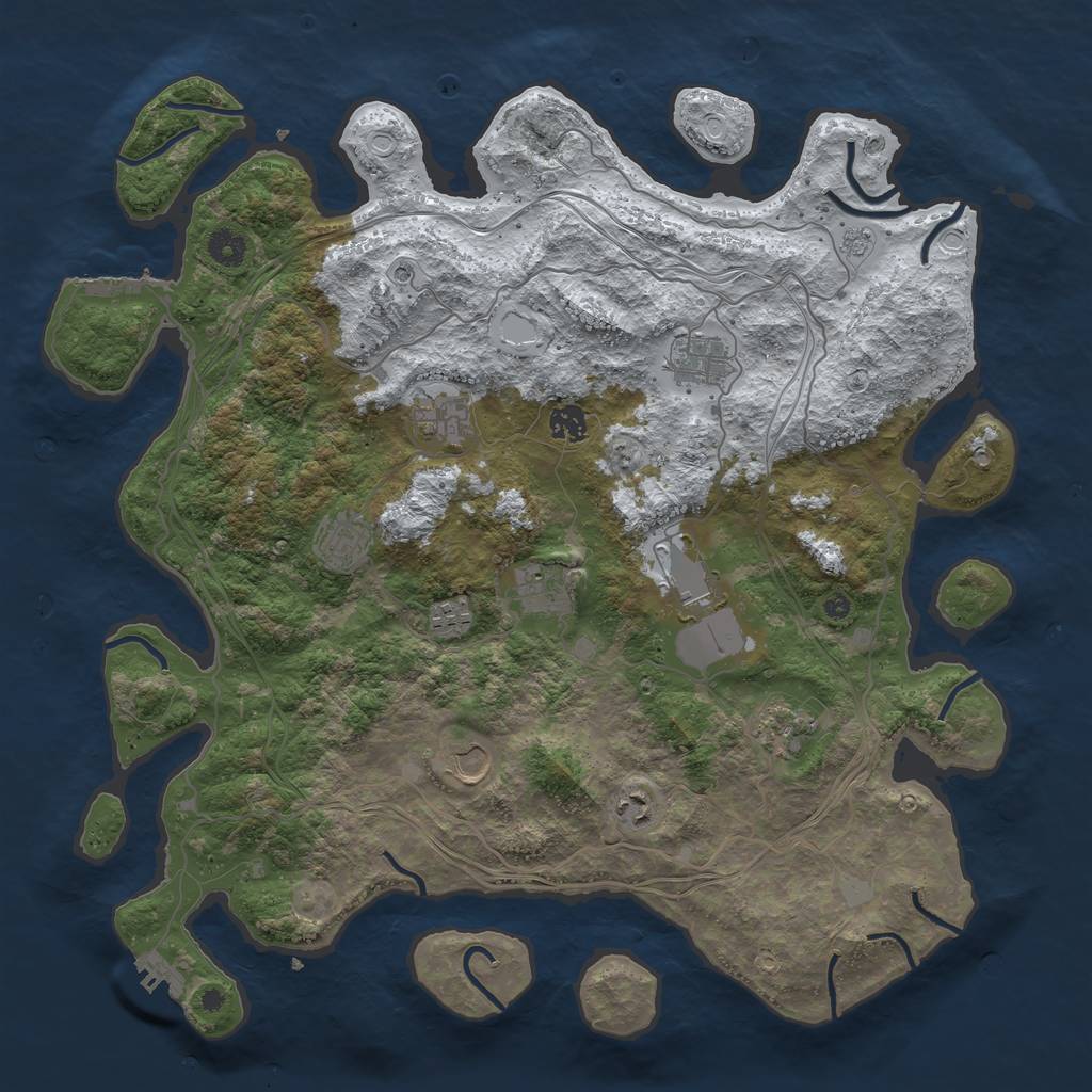 Rust Map: Procedural Map, Size: 4300, Seed: 521478, 19 Monuments