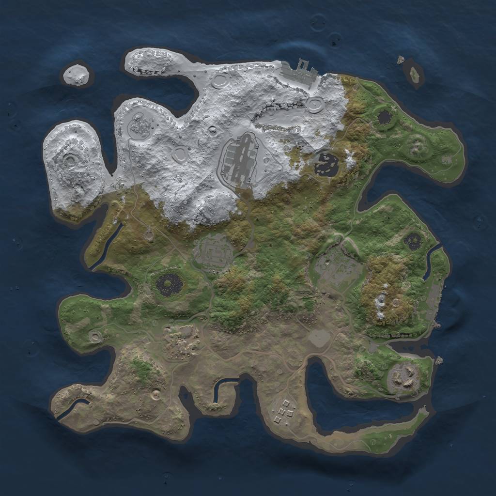 Rust Map: Procedural Map, Size: 3000, Seed: 1654129908, 15 Monuments
