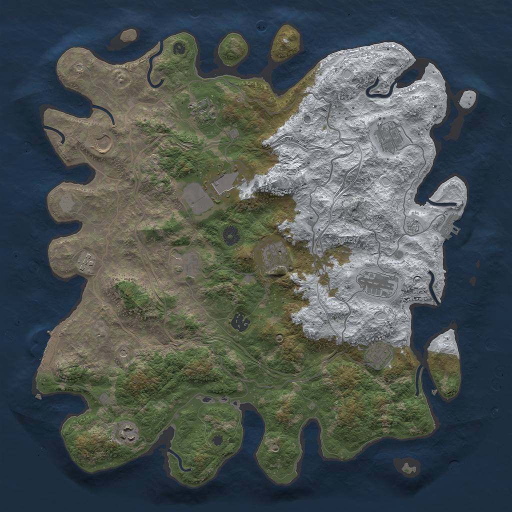 Rust Map: Procedural Map, Size: 4250, Seed: 1346998493, 20 Monuments
