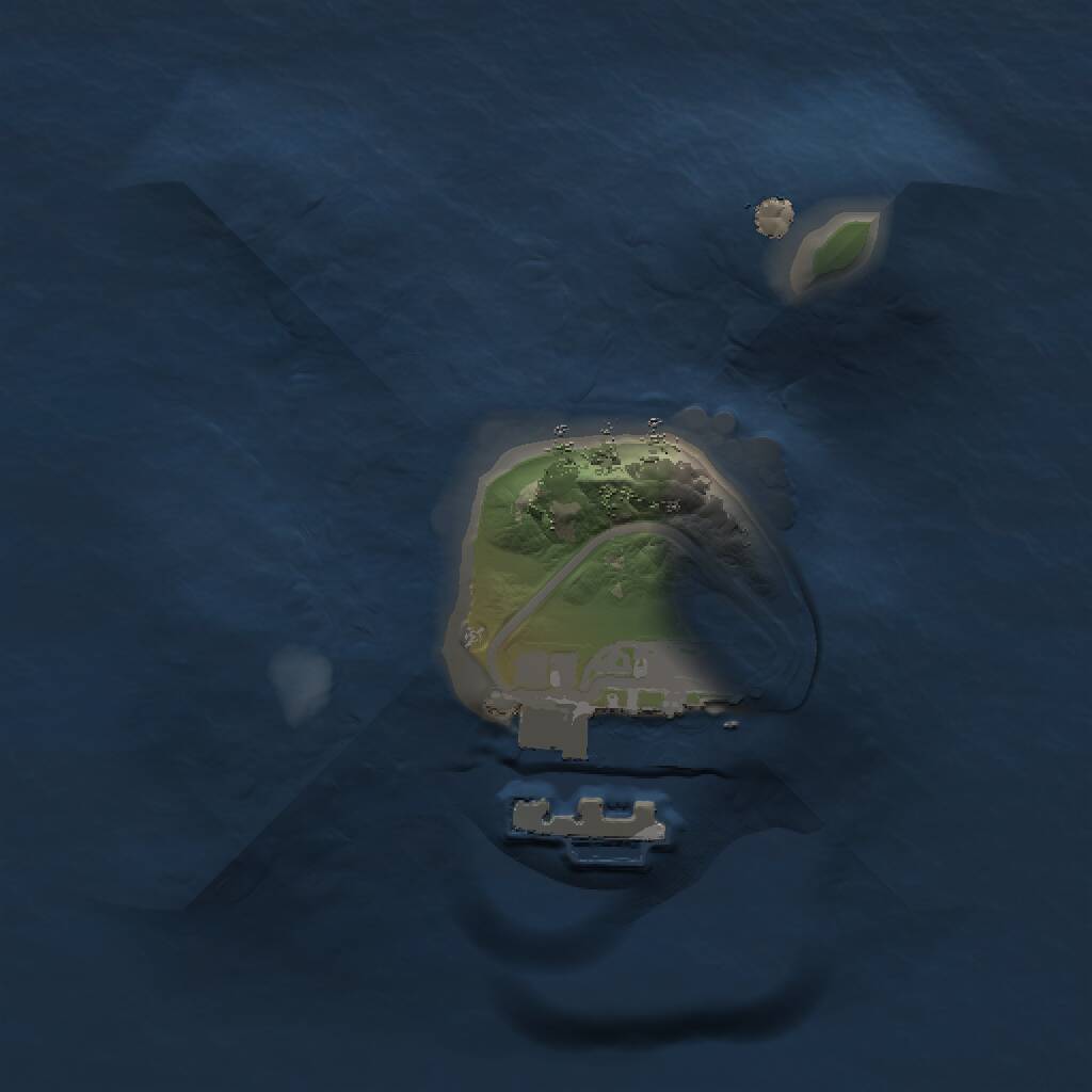 Rust Map: Procedural Map, Size: 1100, Seed: 1761327456, 2 Monuments