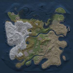 Thumbnail Rust Map: Procedural Map, Size: 3500, Seed: 1264285379, 15 Monuments