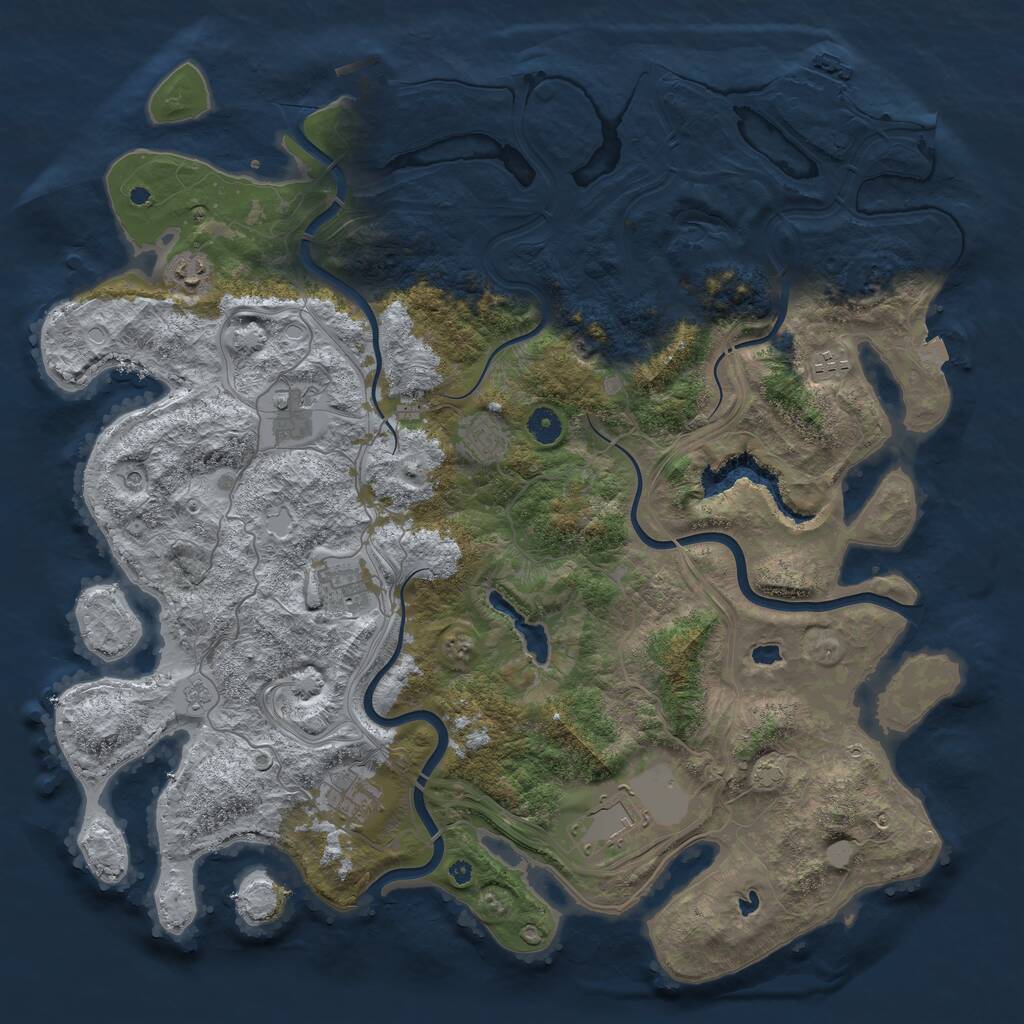 Rust Map: Procedural Map, Size: 4500, Seed: 474704, 13 Monuments