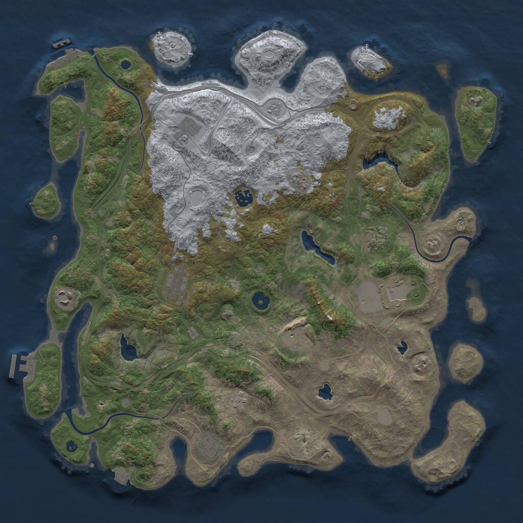 Rust Map: Procedural Map, Size: 4500, Seed: 1165279134, 15 Monuments
