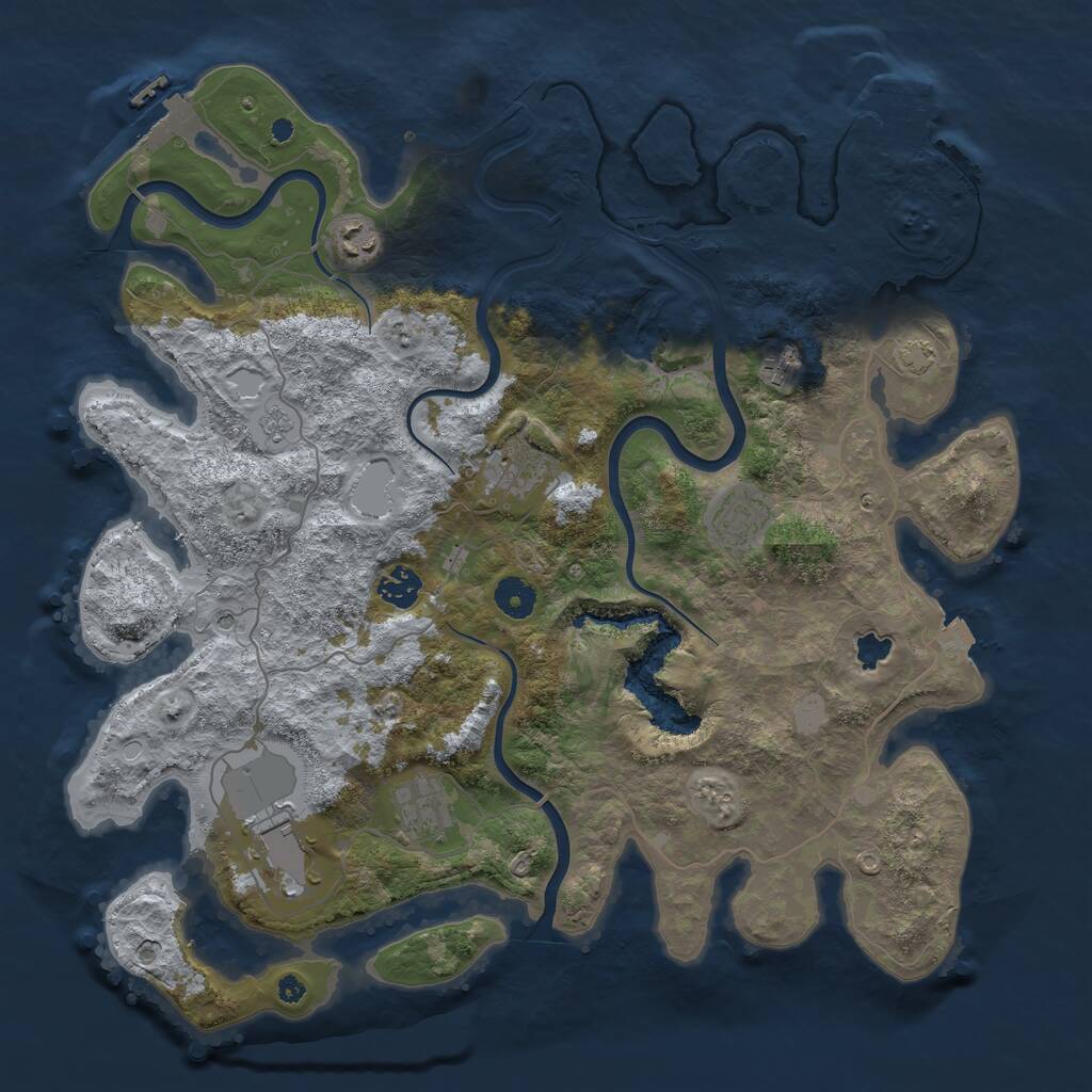 Rust Map: Procedural Map, Size: 4000, Seed: 320382965, 13 Monuments