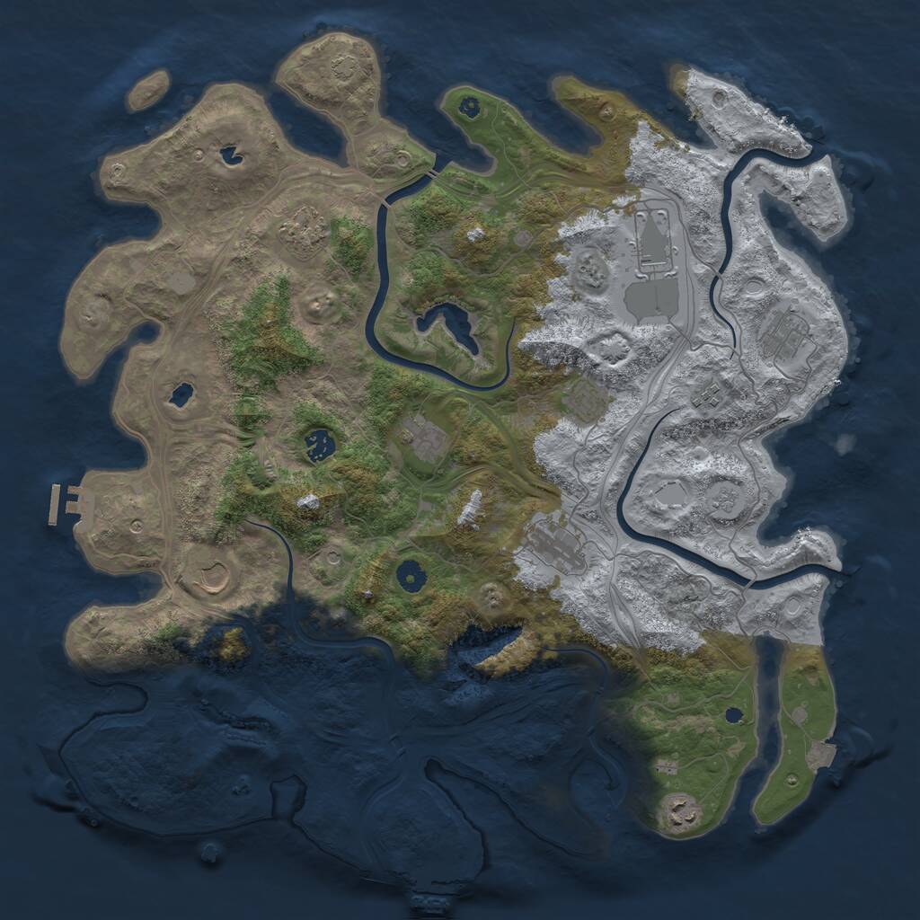 Rust Map: Procedural Map, Size: 4500, Seed: 746627063, 16 Monuments