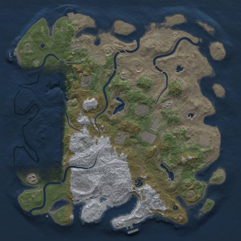 Rust Map: Procedural Map, Size: 4500, Seed: 10215, 17 Monuments