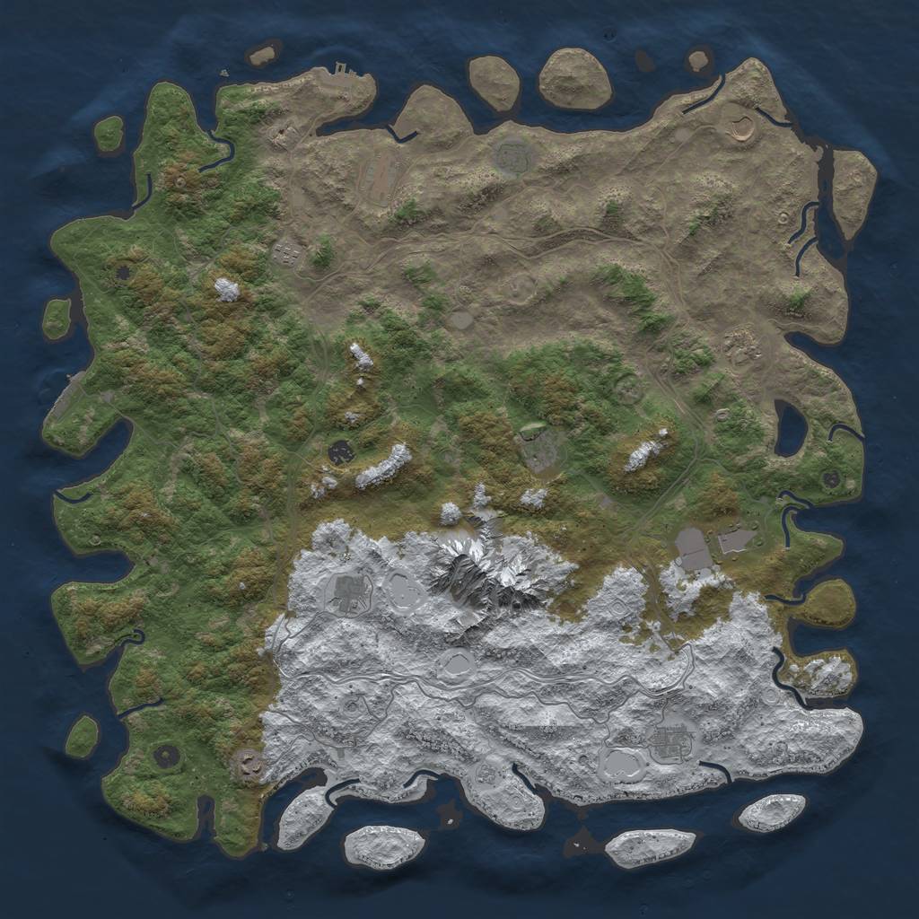 Rust Map: Procedural Map, Size: 5600, Seed: 3797197, 20 Monuments
