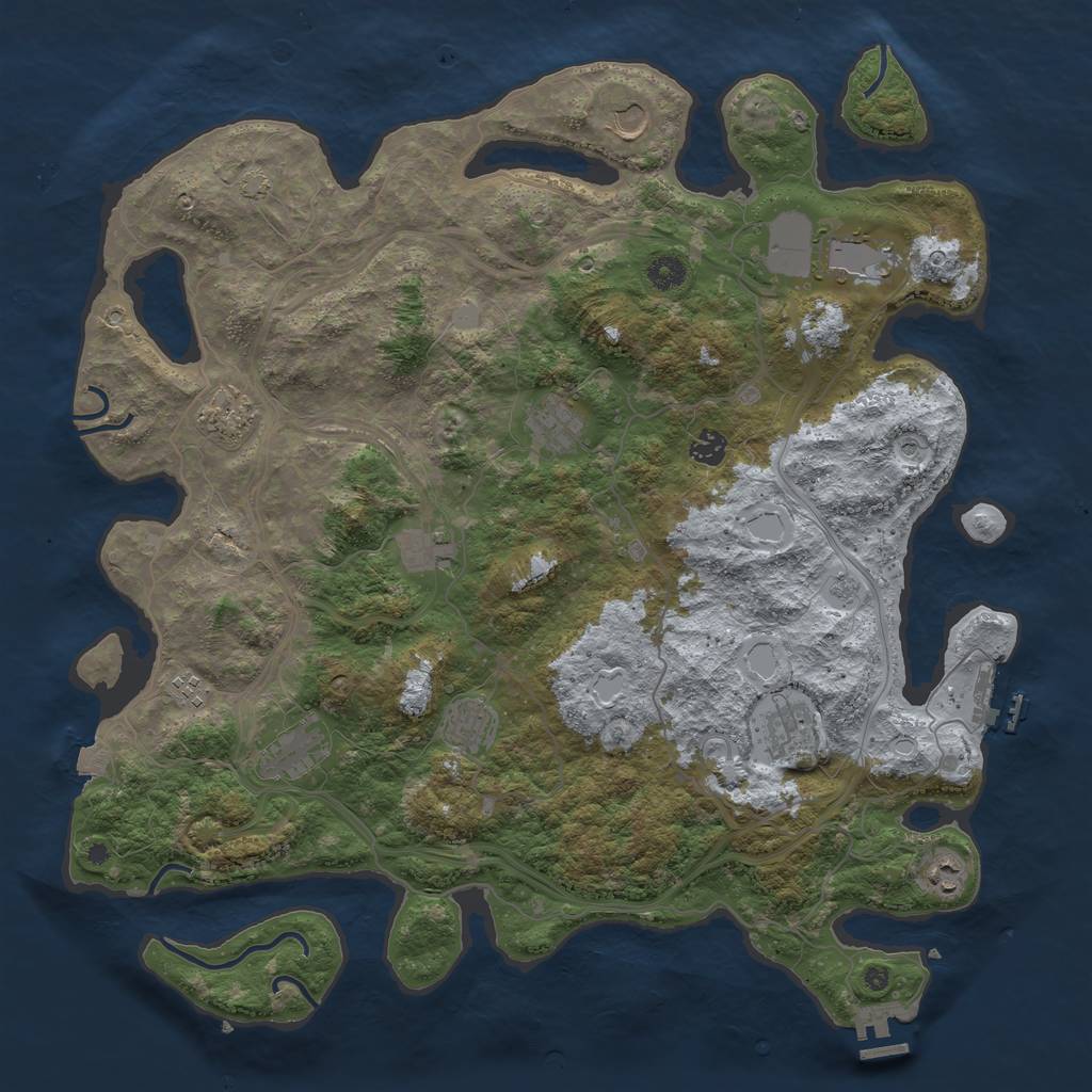 Rust Map: Procedural Map, Size: 4500, Seed: 688620052, 19 Monuments