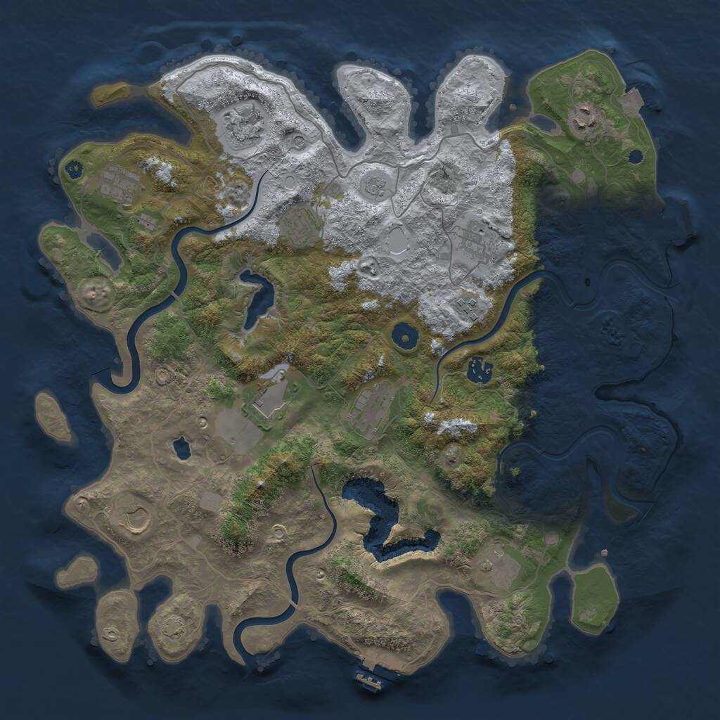 Rust Map: Procedural Map, Size: 4100, Seed: 23777, 17 Monuments