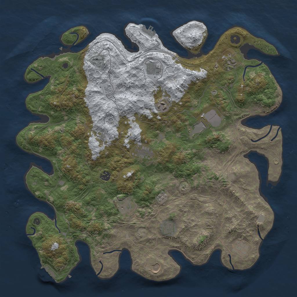 Rust Map: Procedural Map, Size: 4500, Seed: 627146893, 20 Monuments