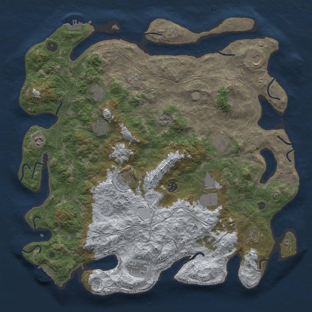 Rust Map: Procedural Map, Size: 4500, Seed: 540845620, 20 Monuments