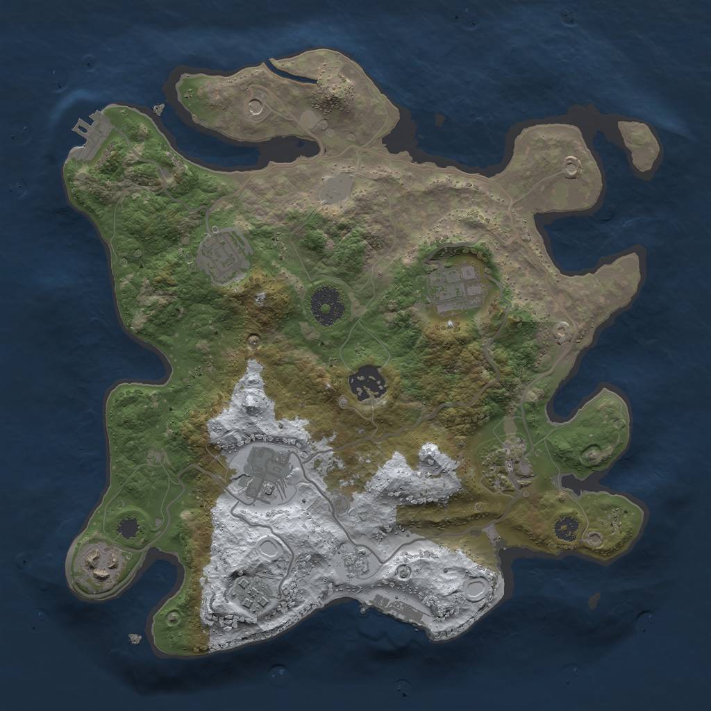 Rust Map: Procedural Map, Size: 3000, Seed: 1896805348, 16 Monuments