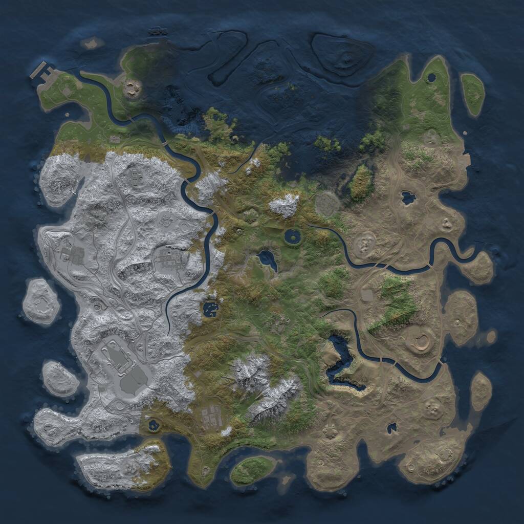 Rust Map: Procedural Map, Size: 5000, Seed: 193923, 17 Monuments