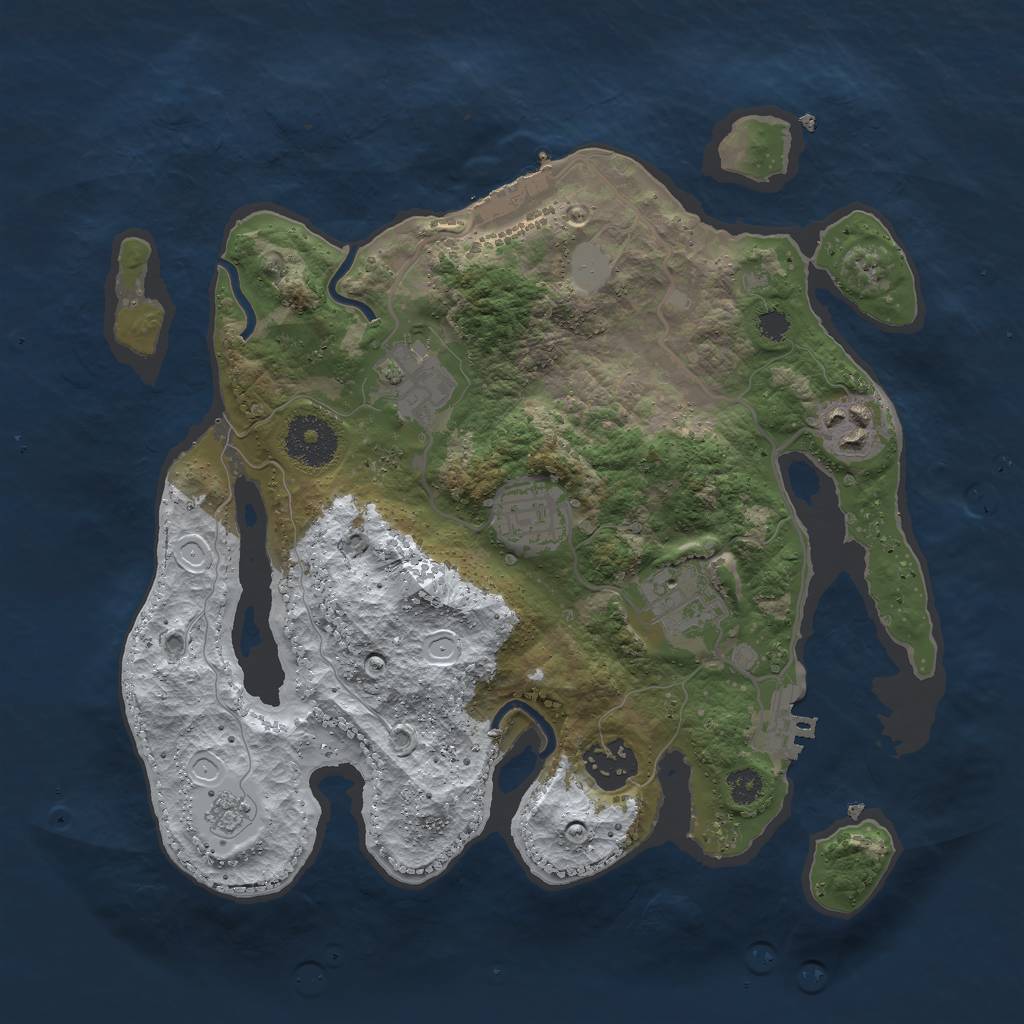 Rust Map: Procedural Map, Size: 3000, Seed: 1556512836, 13 Monuments