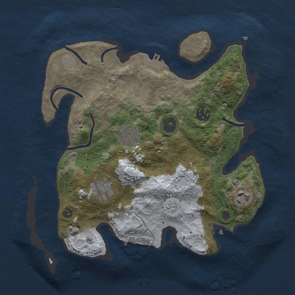 Rust Map: Procedural Map, Size: 3000, Seed: 953363232, 12 Monuments