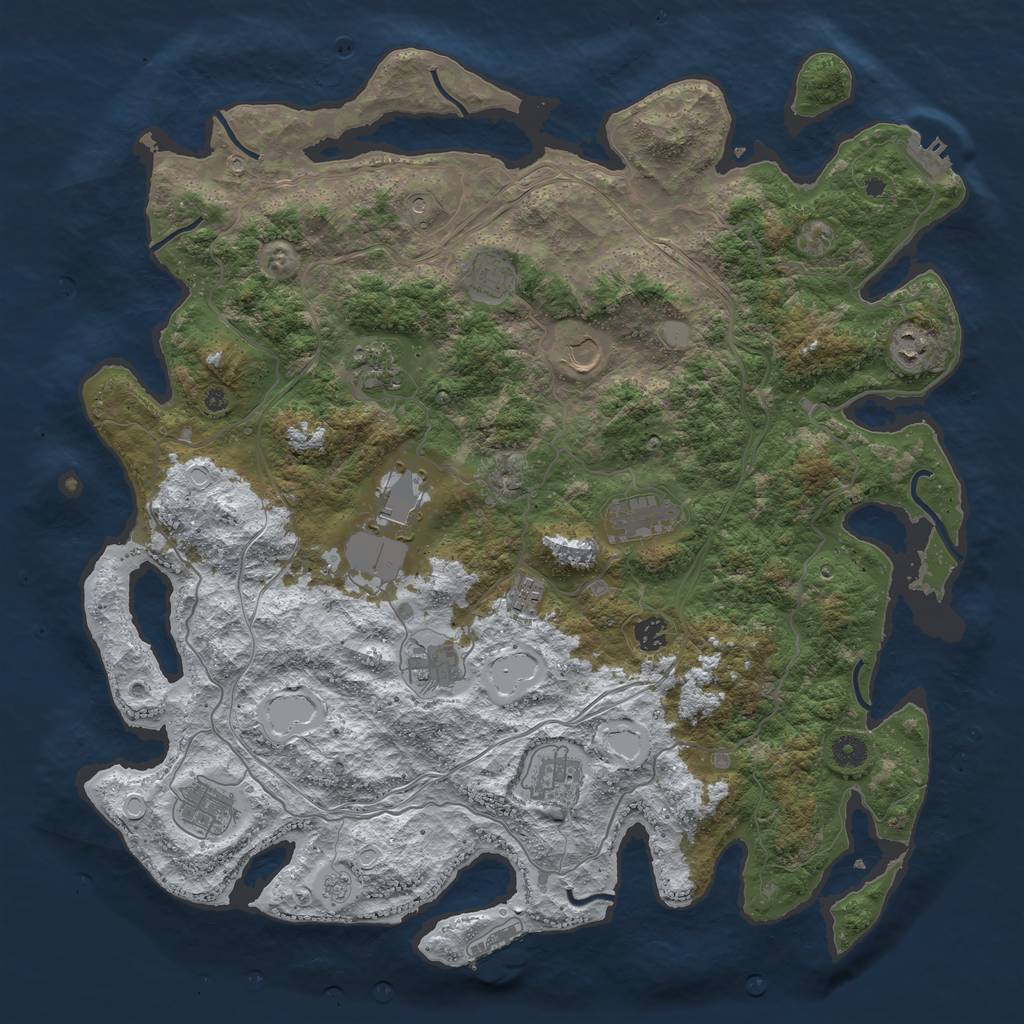 Rust Map: Procedural Map, Size: 4500, Seed: 122567, 20 Monuments