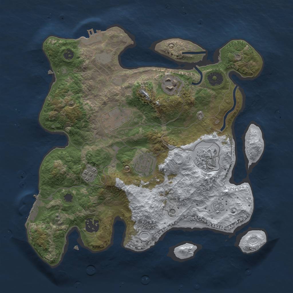 Rust Map: Procedural Map, Size: 3000, Seed: 77046589, 15 Monuments