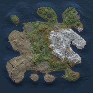 Thumbnail Rust Map: Procedural Map, Size: 3000, Seed: 53, 15 Monuments