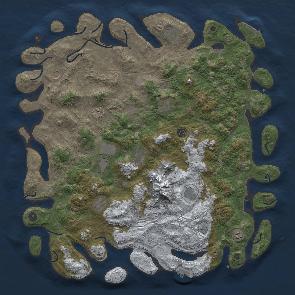 Rust Map: Procedural Map, Size: 5000, Seed: 82223752, 20 Monuments
