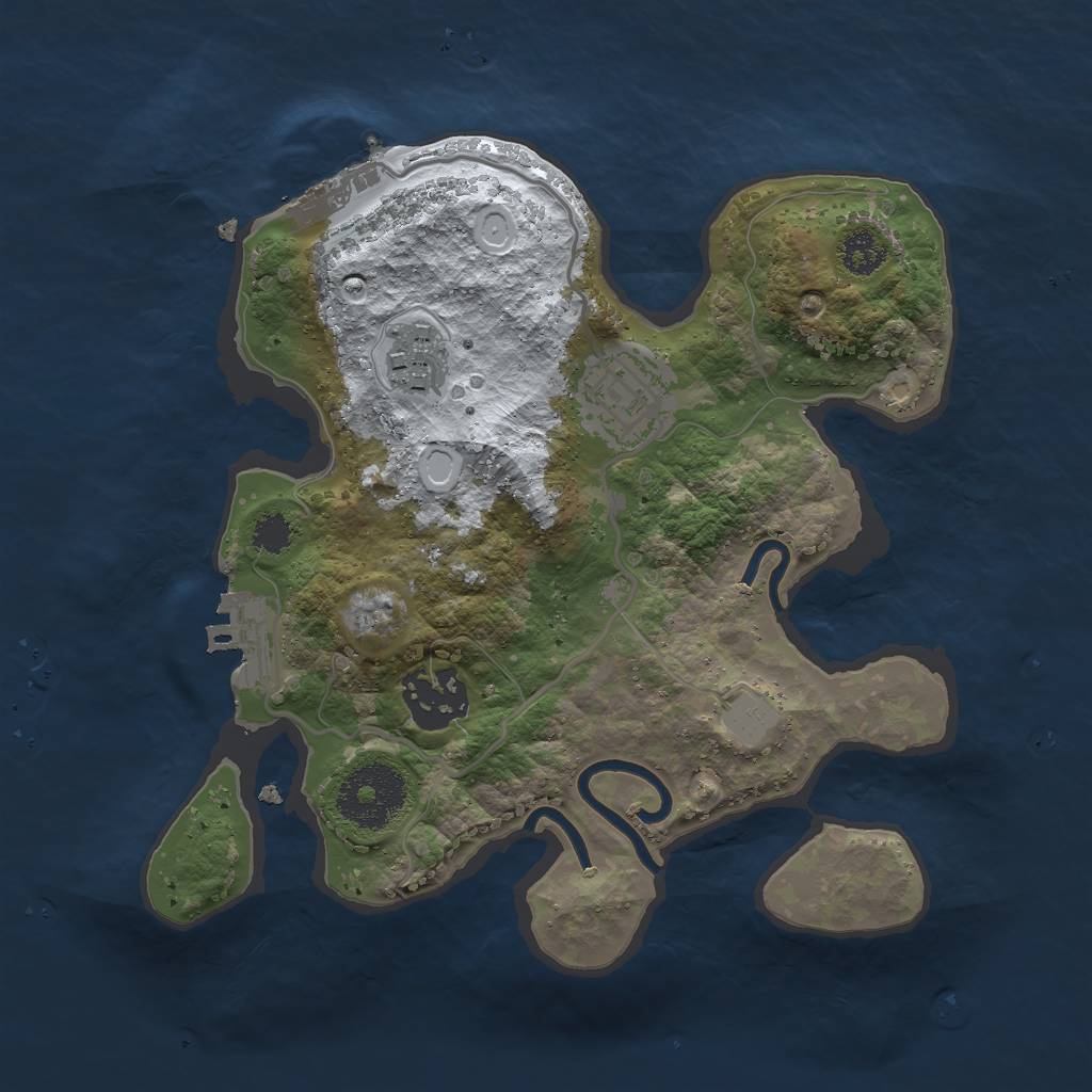 Rust Map: Procedural Map, Size: 2500, Seed: 2030566538, 10 Monuments