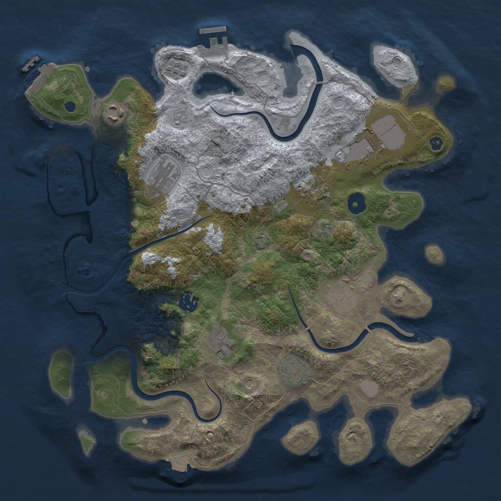 Rust Map: Procedural Map, Size: 3750, Seed: 178562895, 15 Monuments