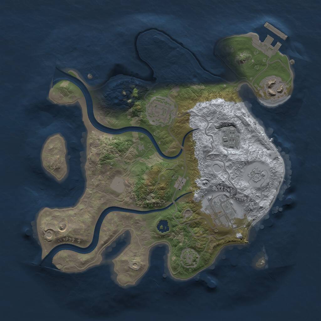Rust Map: Procedural Map, Size: 2535, Seed: 1509591962, 8 Monuments