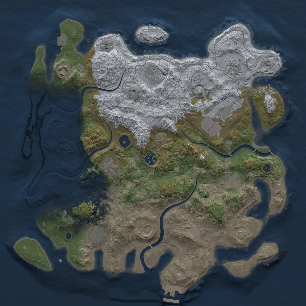 Rust Map: Procedural Map, Size: 3950, Seed: 175131431, 15 Monuments