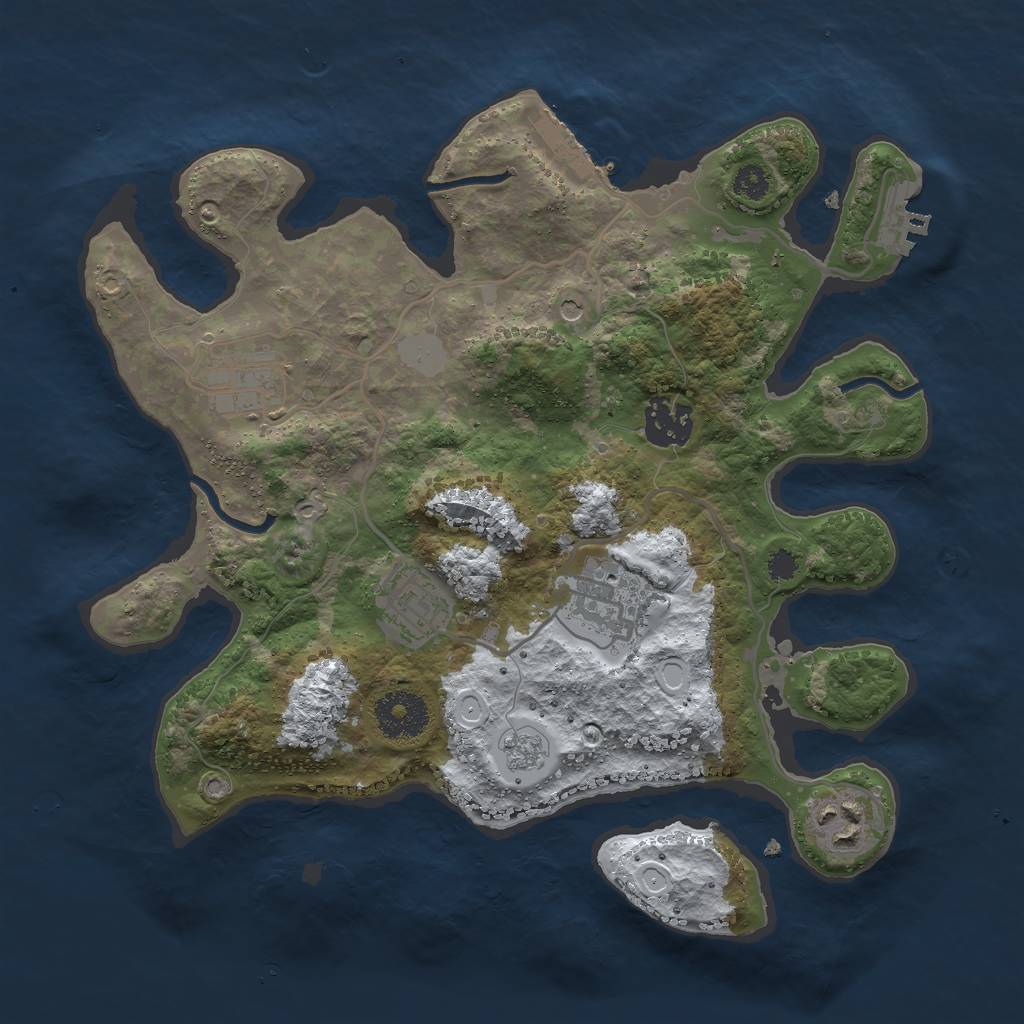Rust Map: Procedural Map, Size: 3000, Seed: 1328585822, 14 Monuments