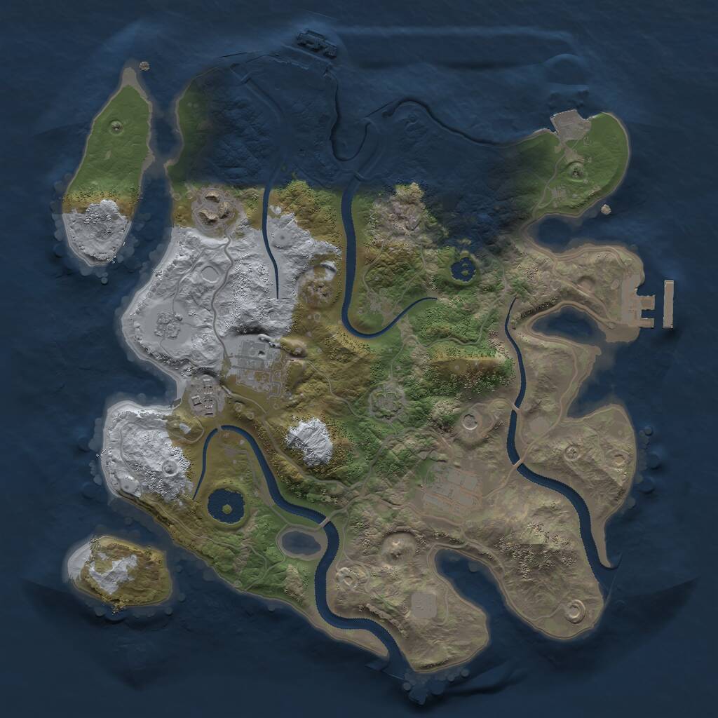 Rust Map: Procedural Map, Size: 3000, Seed: 38457039, 10 Monuments