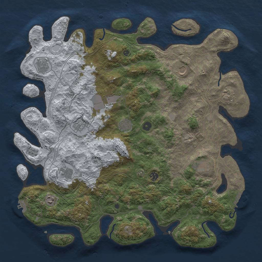 Rust Map: Procedural Map, Size: 4500, Seed: 234, 20 Monuments