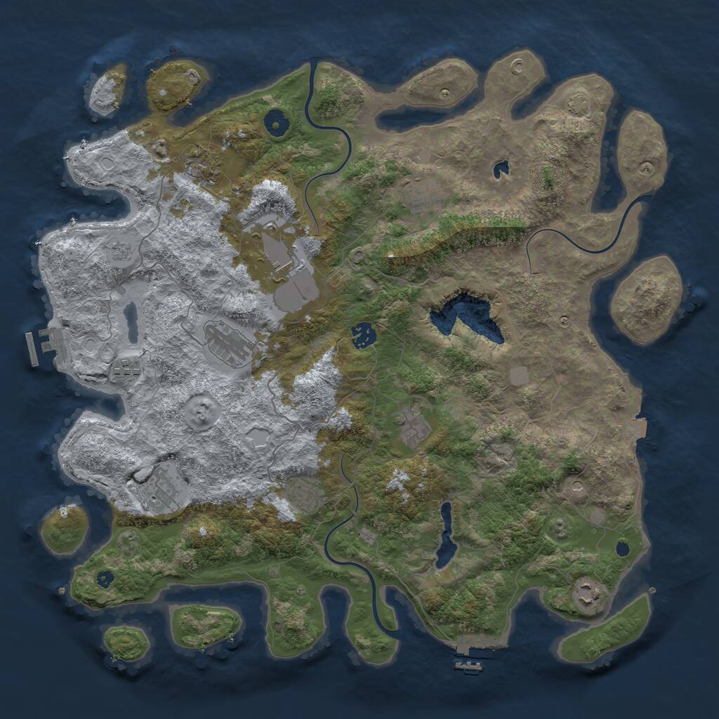 Rust Map: Procedural Map, Size: 4200, Seed: 1654455, 16 Monuments