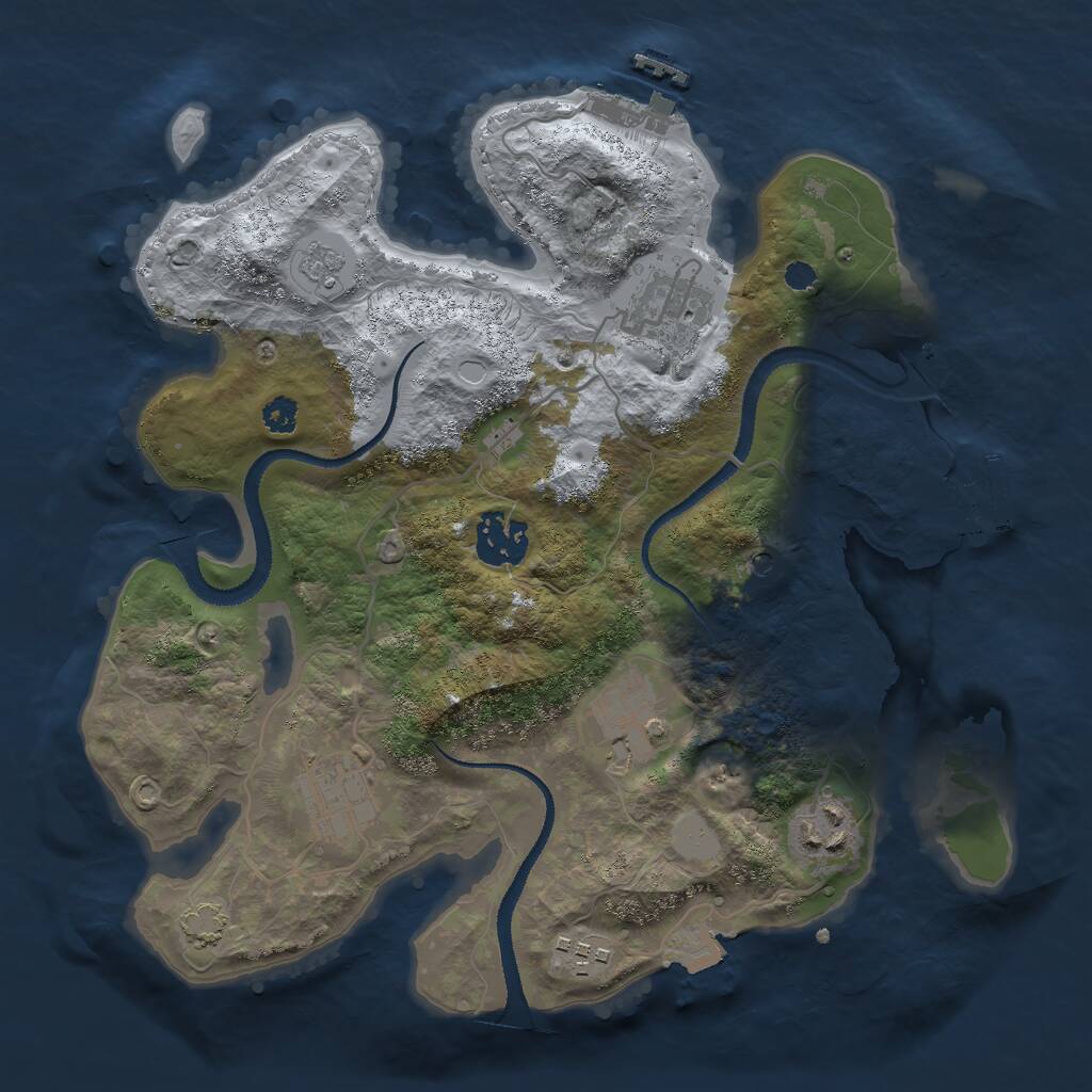 Rust Map: Procedural Map, Size: 3000, Seed: 1685850825, 12 Monuments