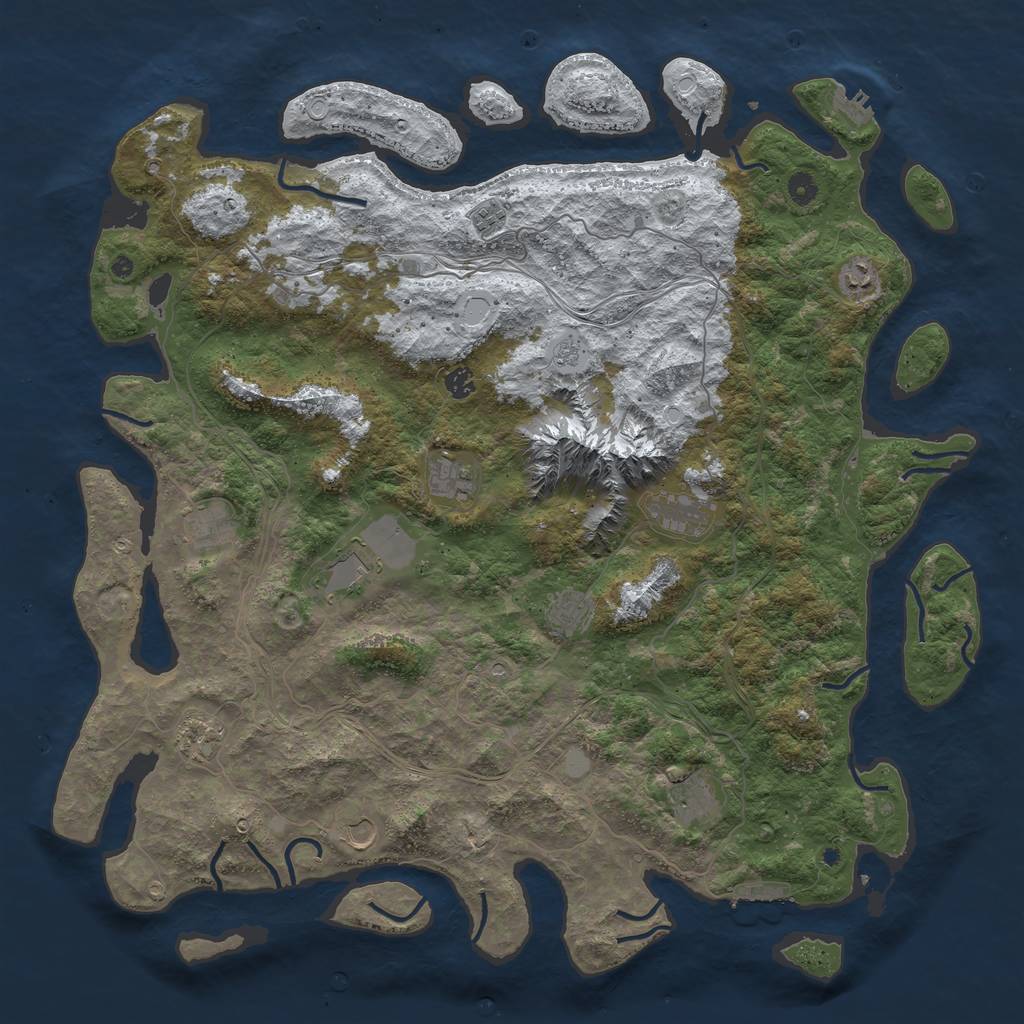 Rust Map: Procedural Map, Size: 5000, Seed: 5236, 20 Monuments
