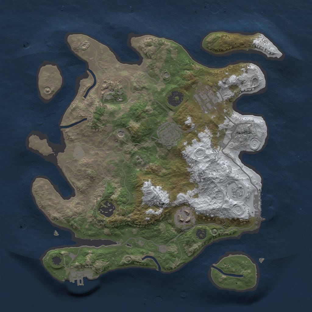 Rust Map: Procedural Map, Size: 3000, Seed: 997084205, 14 Monuments