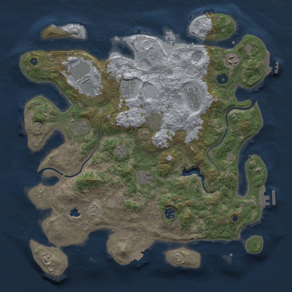 Rust Map: Procedural Map, Size: 4000, Seed: 216088564, 15 Monuments