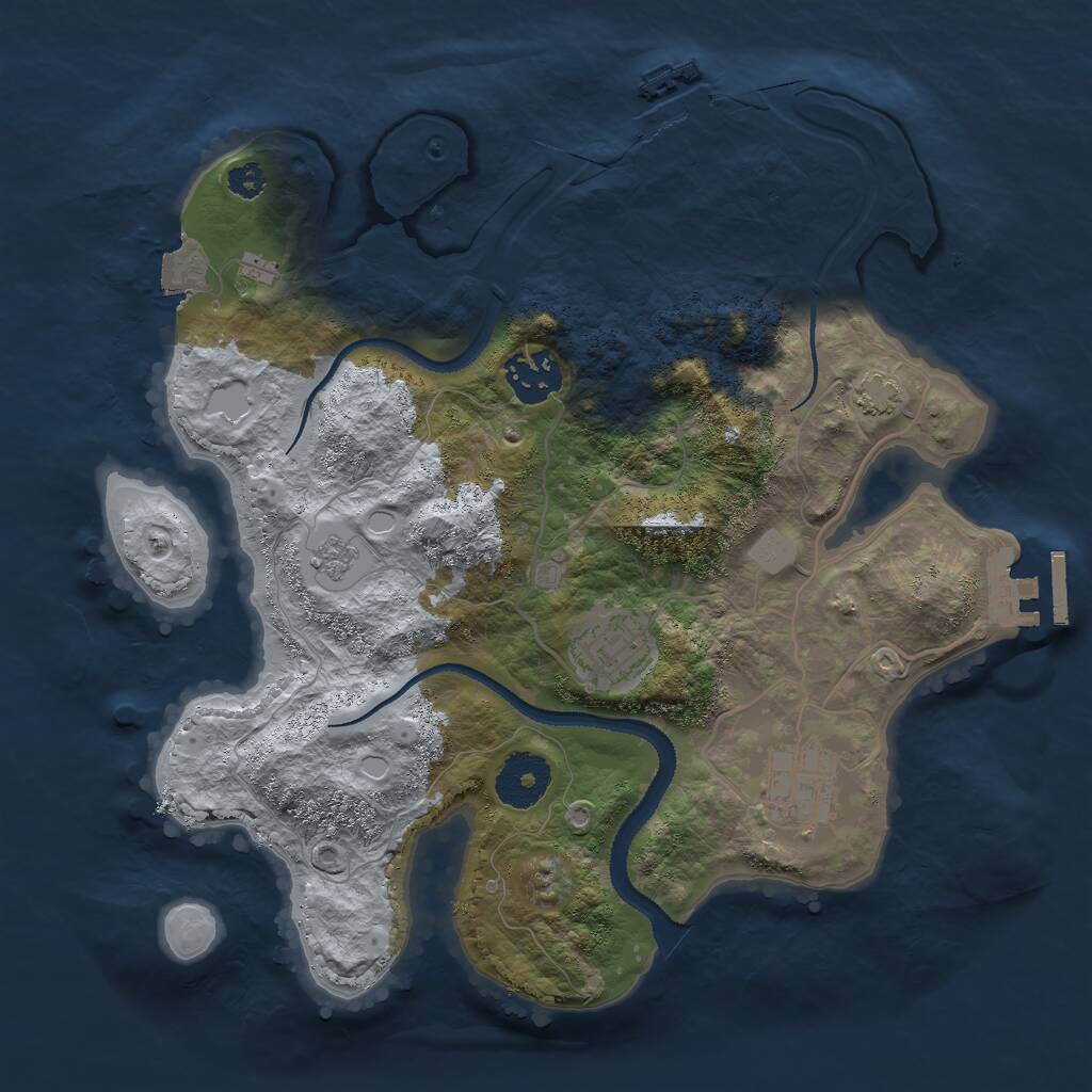 Rust Map: Procedural Map, Size: 3000, Seed: 816942030, 8 Monuments