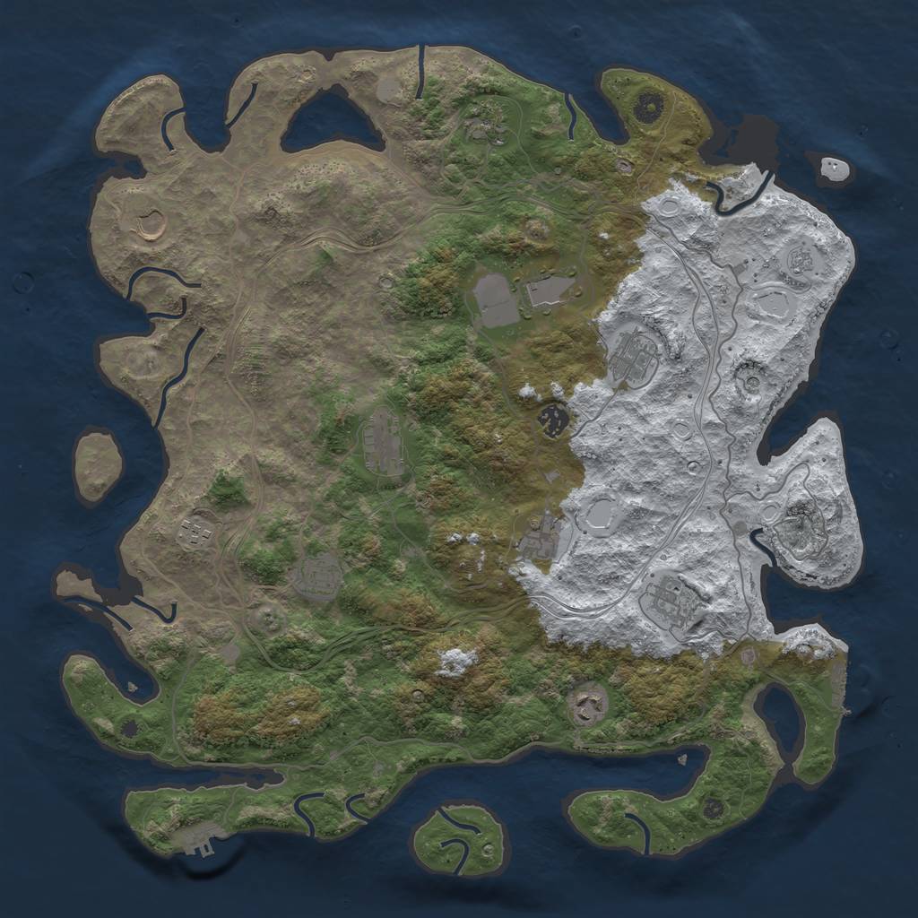 Rust Map: Procedural Map, Size: 4500, Seed: 997084205, 20 Monuments