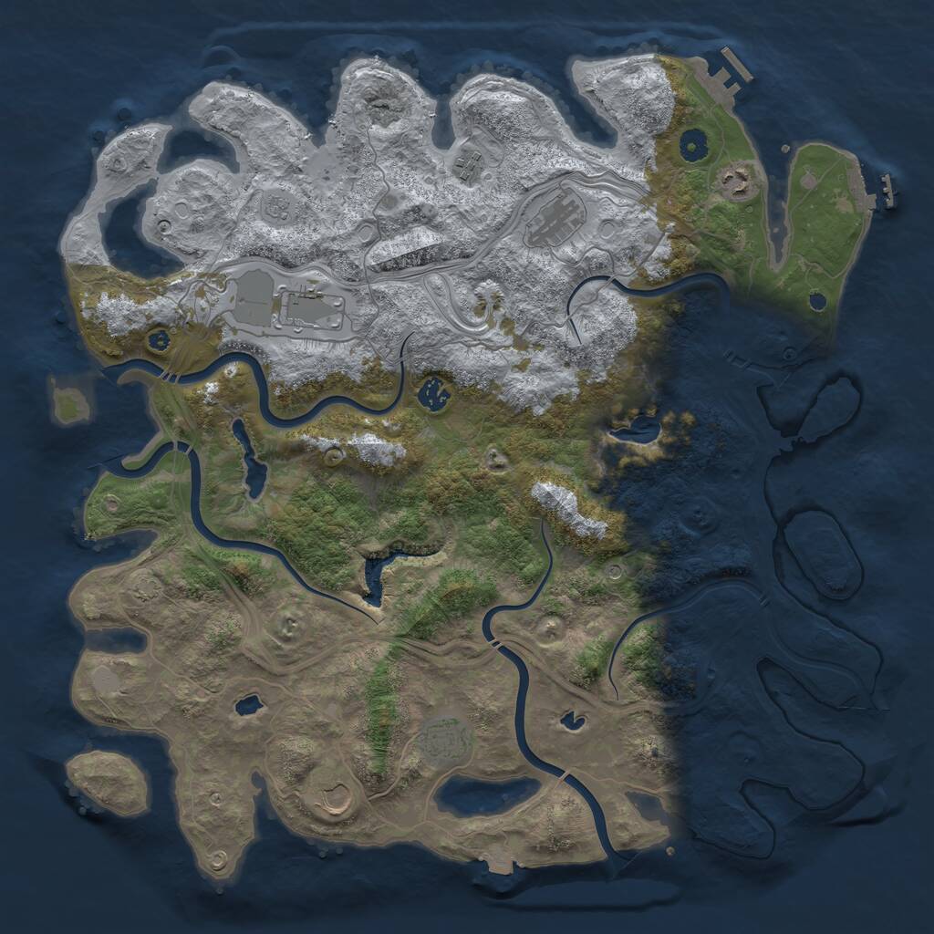 Rust Map: Procedural Map, Size: 4500, Seed: 1242864088, 13 Monuments