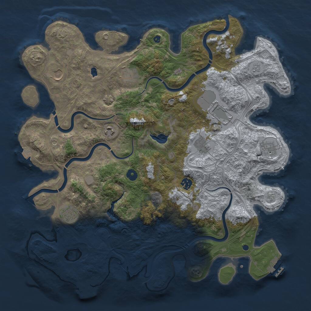 Rust Map: Procedural Map, Size: 4250, Seed: 1329072601, 15 Monuments