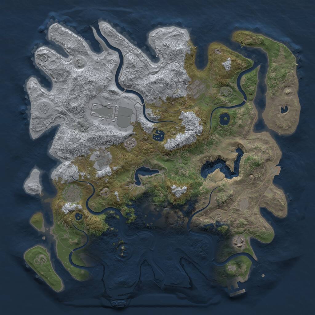 Rust Map: Procedural Map, Size: 4050, Seed: 563426464, 14 Monuments