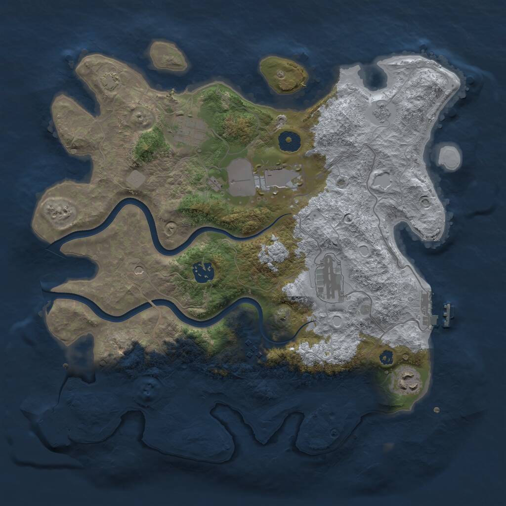 Rust Map: Procedural Map, Size: 3500, Seed: 457567690, 12 Monuments
