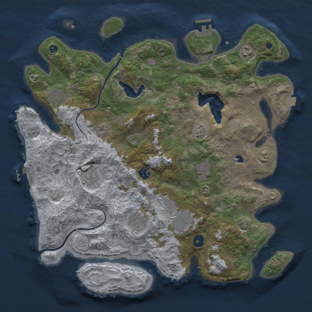 Rust Map: Procedural Map, Size: 4000, Seed: 959708084, 14 Monuments