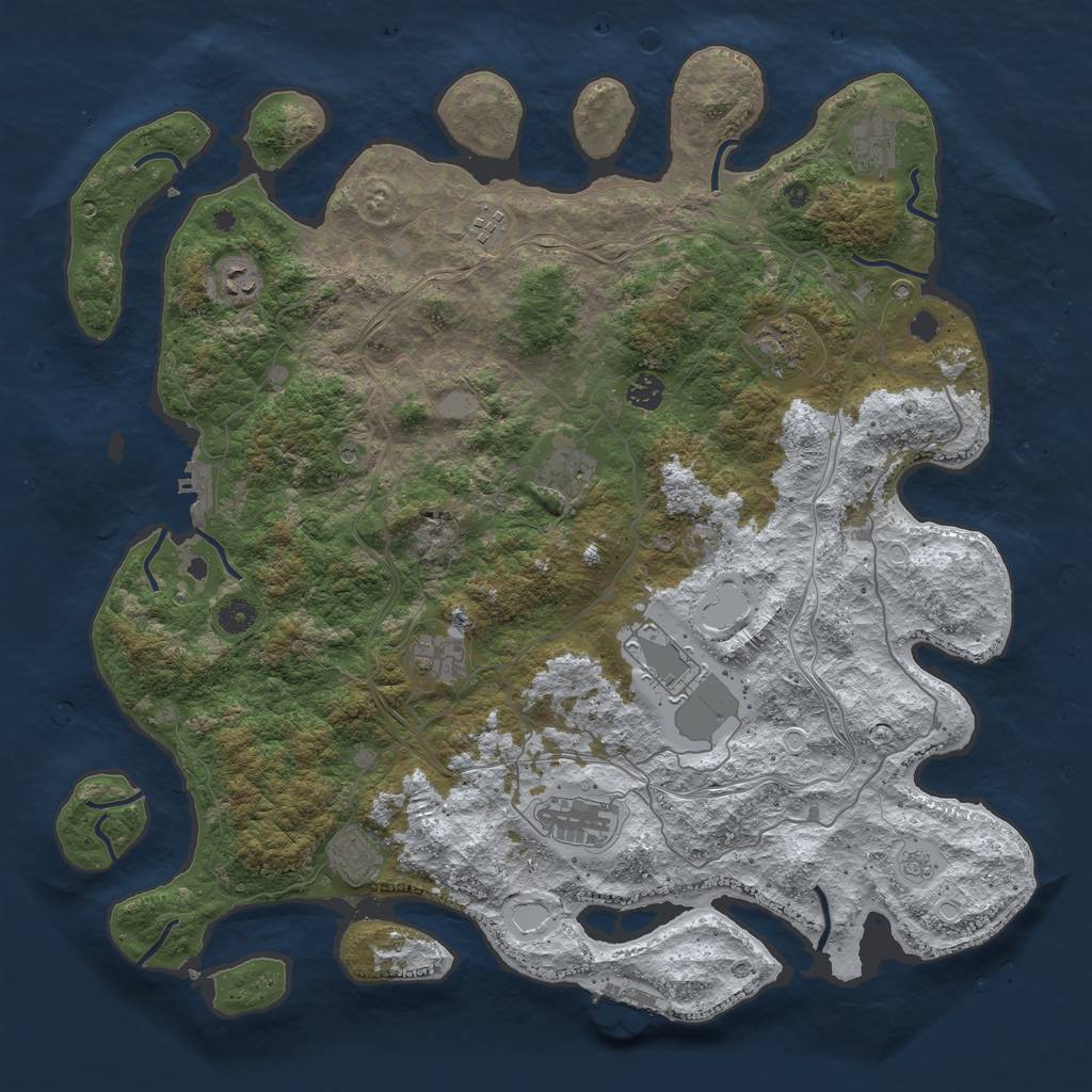 Rust Map: Procedural Map, Size: 4500, Seed: 42560717, 19 Monuments