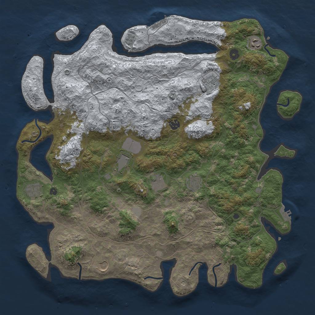 Rust Map: Procedural Map, Size: 4500, Seed: 815162342, 18 Monuments