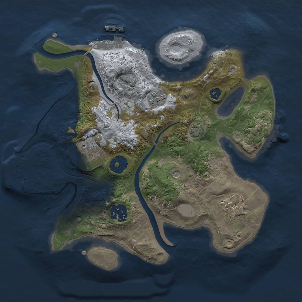 Rust Map: Procedural Map, Size: 2600, Seed: 353456464, 9 Monuments