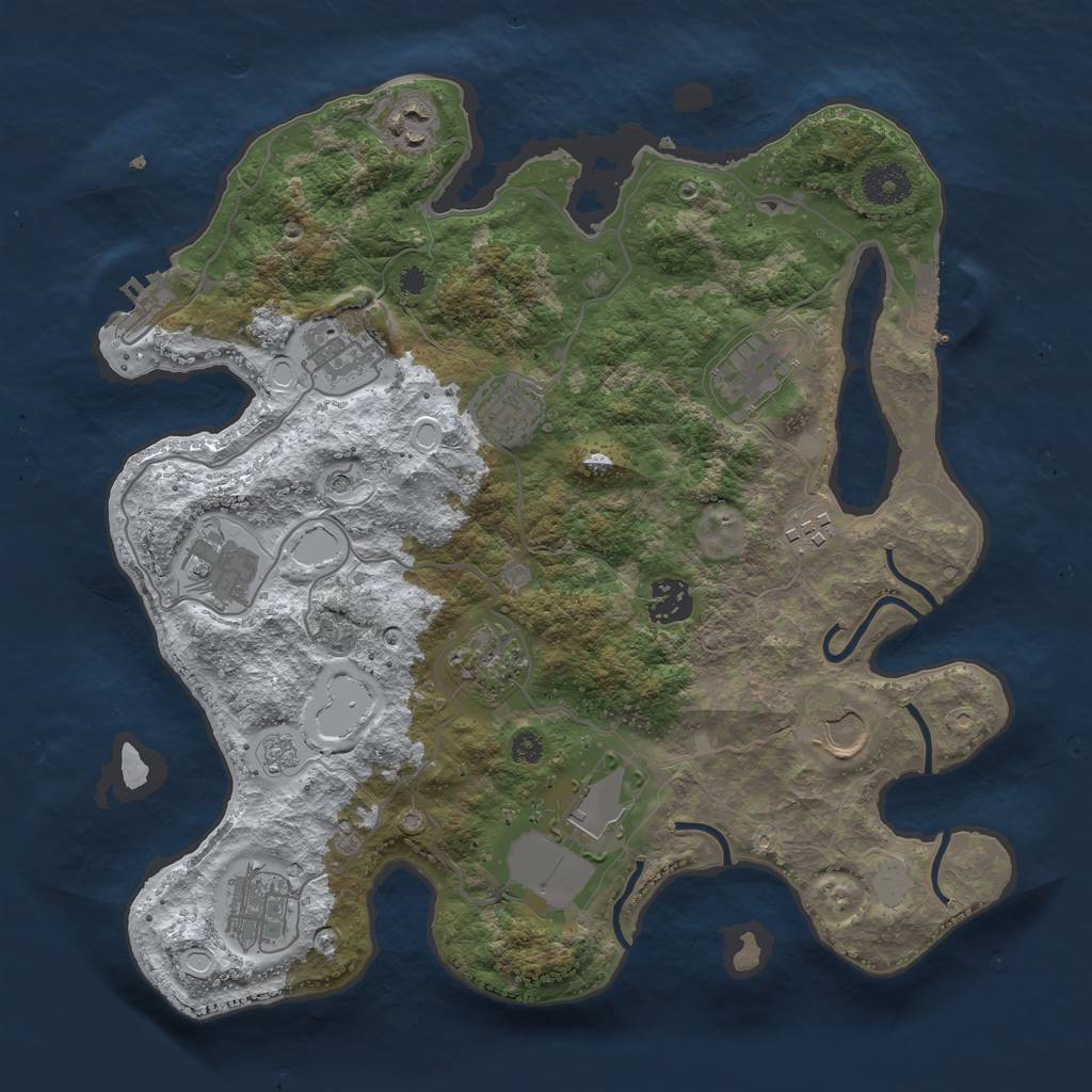 Rust Map: Procedural Map, Size: 3500, Seed: 1525977698, 20 Monuments